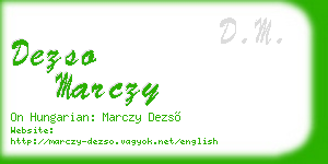 dezso marczy business card